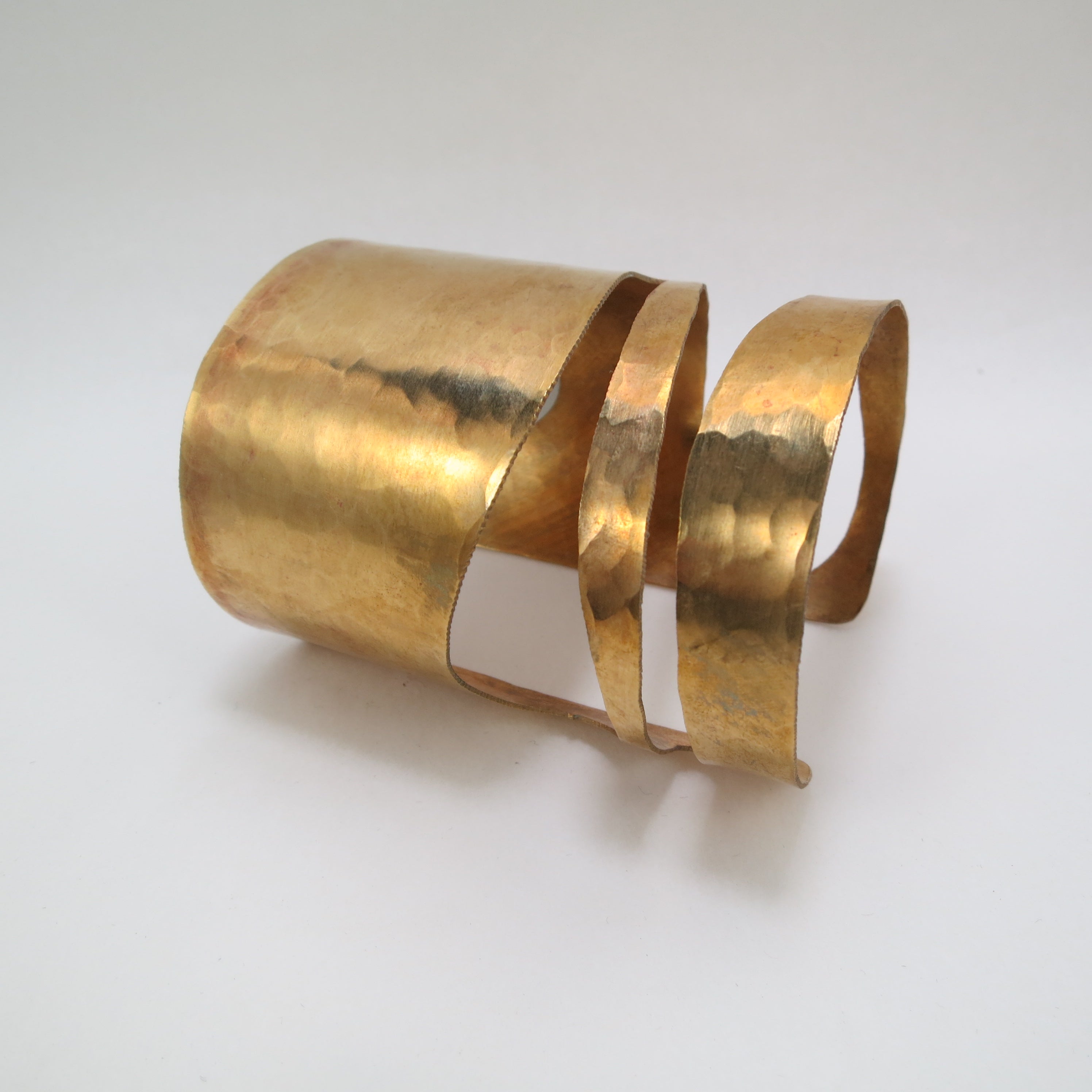 hand made hammered brass cuff
