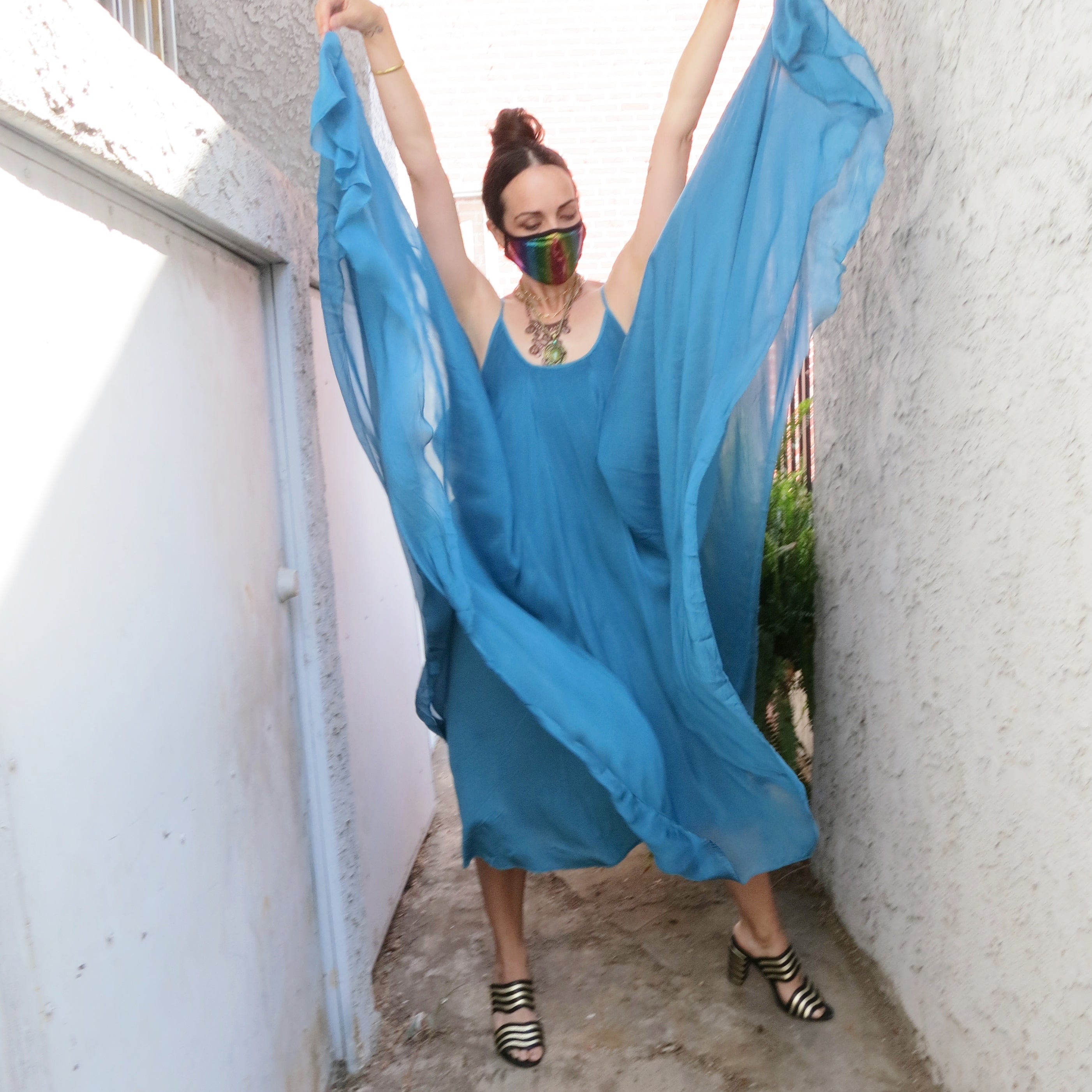 Free as a bird silk dress
