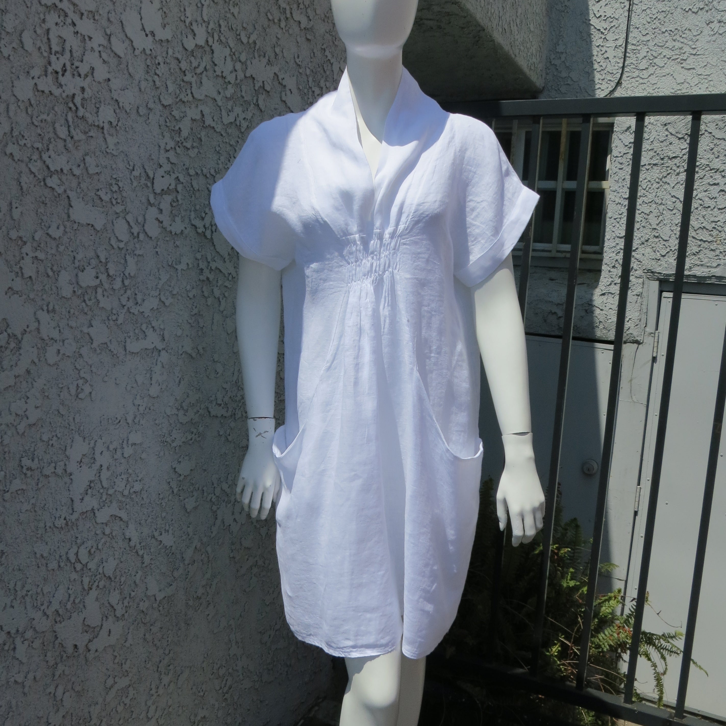 linen over dyed smock dress
