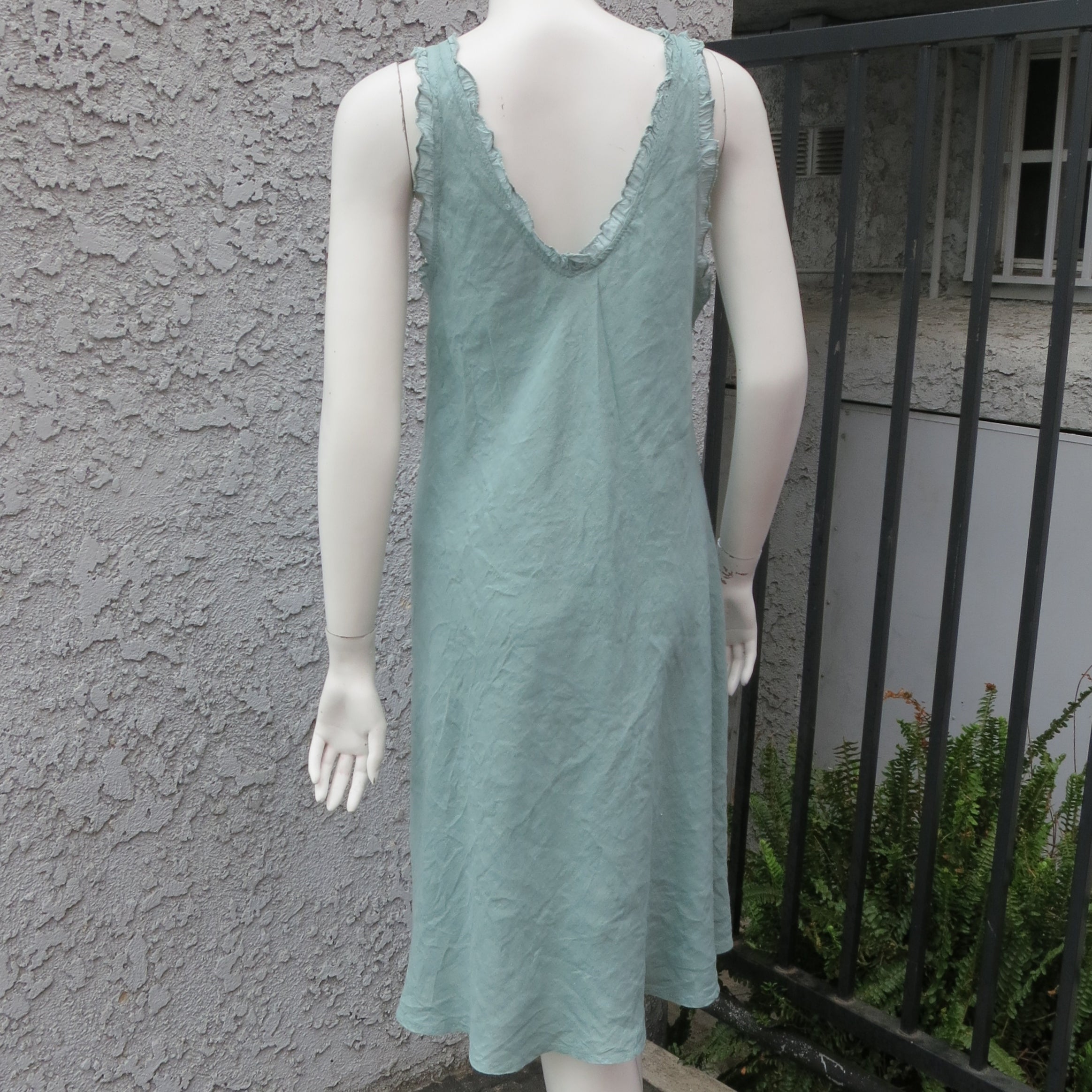 Bias A- line linen dress